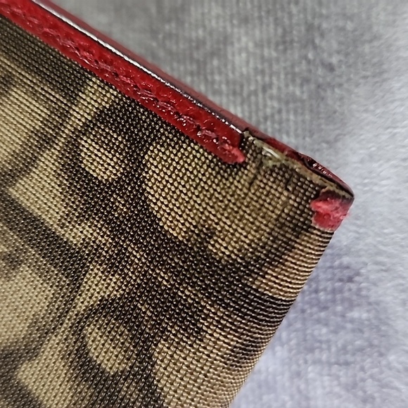 Christian Dior Reggae "2" Brown Yellow Red Green Compact Double Snap Wallet - Picture 3 of 9